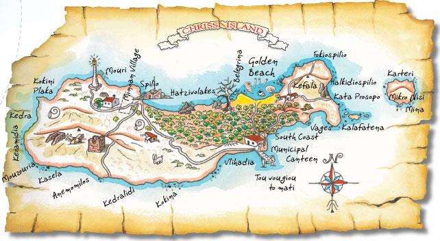 Map of Chrissi island