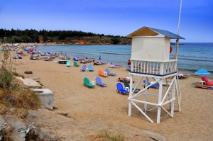 Chrissi Akti beach (Golden Beach) in Chania